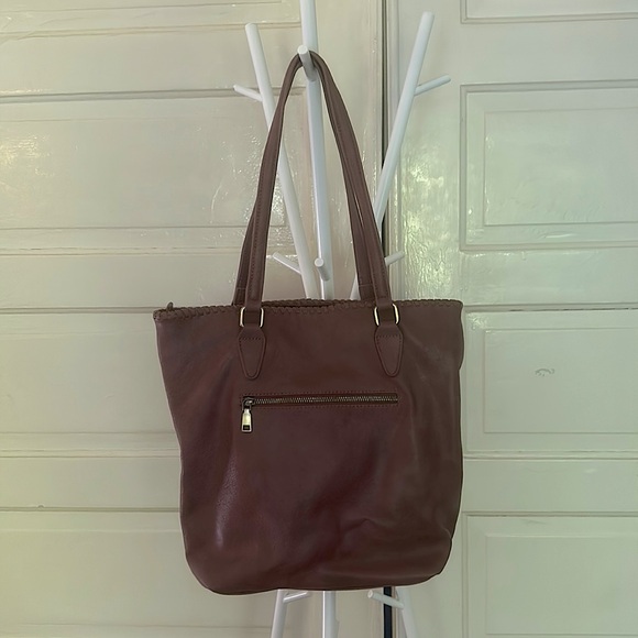 Large Mauve Boho Bag with Top Zipper - Picture 1 of 5